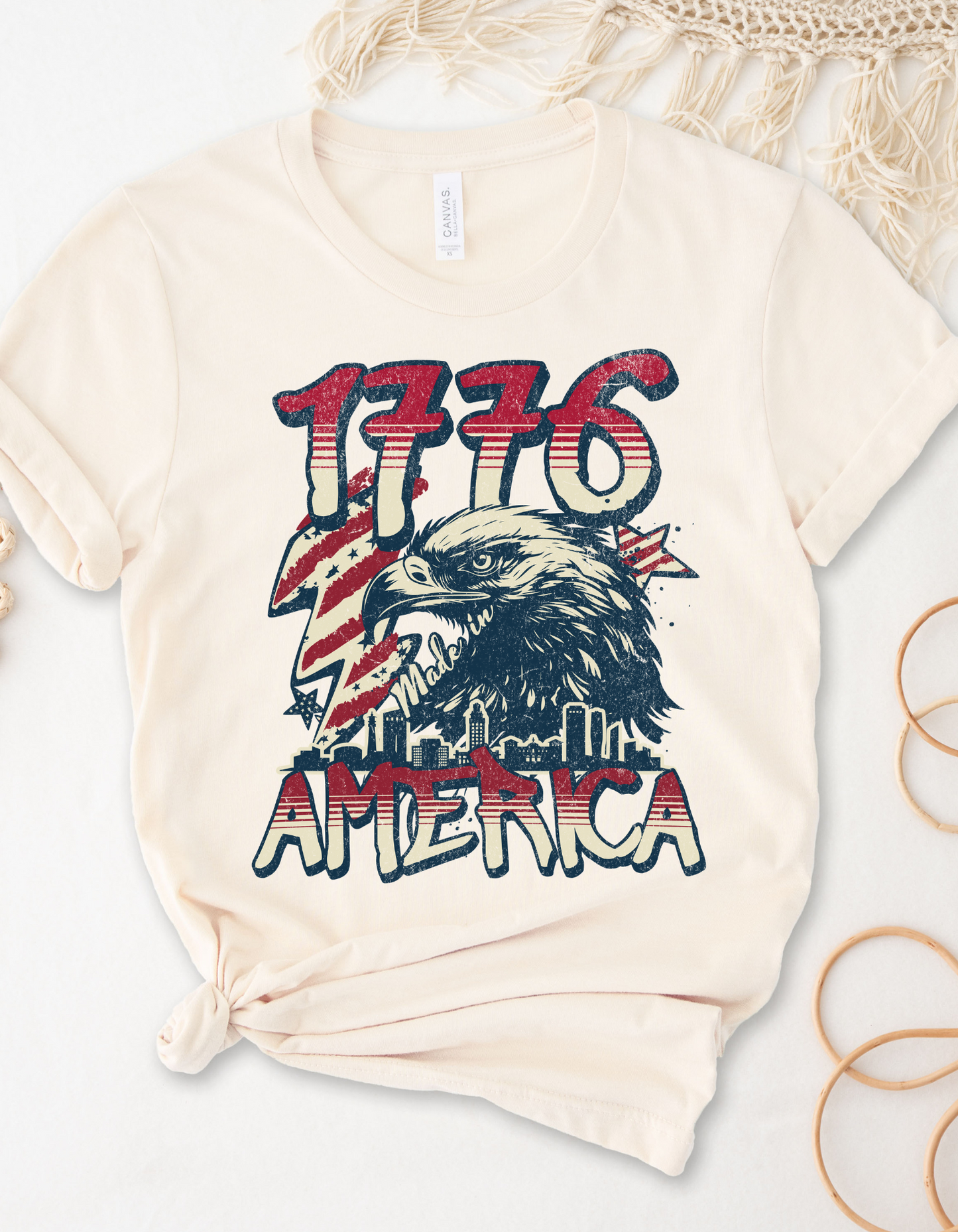 Patriotic Eagle T-Shirt | Fourth of July, Memorial Day, Vintage Graphic Tee, Unisex Softstyle Shirt, USA Pride Wear