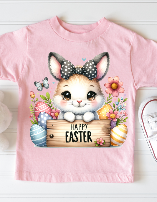 Easter Bunny Toddler Tee, Cute Kids Shirt, Spring Outfit, Baby Easter Gift, Flower & Bunny Design, Toddler Apparel