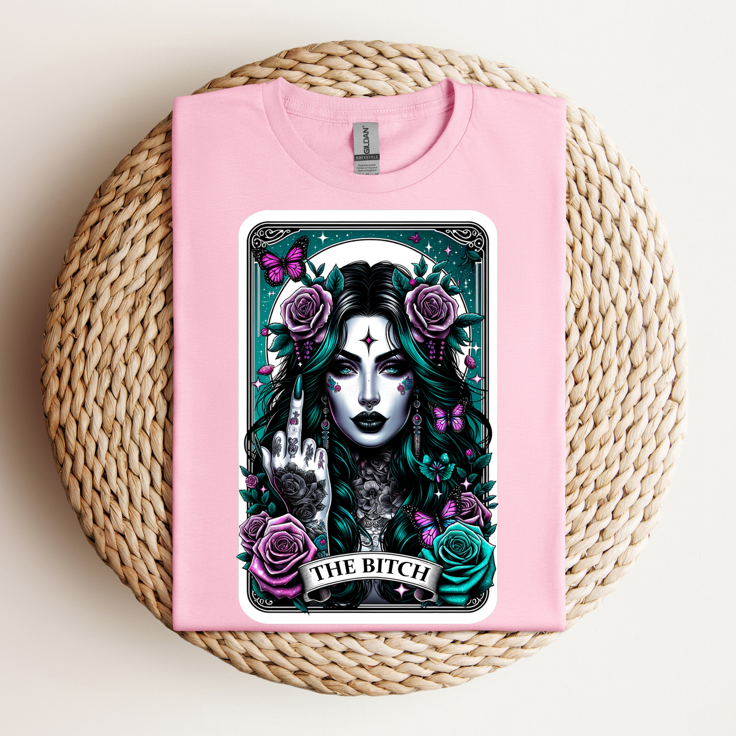 The Bitch Graphic Tee - The Bitch Tarot Card Shirt, Sarcastic Shirt, Tarot Card Shirt, Gift For Her, Trendy Shirt, Tarot Lover Gift, Funny Skull Shirt, Witch Shirt