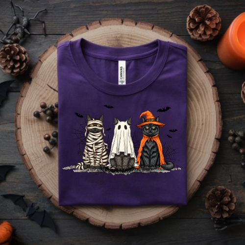 Halloween Cat Crewneck Sweatshirt for Cat Lovers, Vintage Halloween Cat Shirt