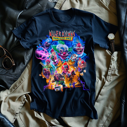 Horror Clown T-Shirt - Killer Clown Retro Arcade Horror Graphic Tee