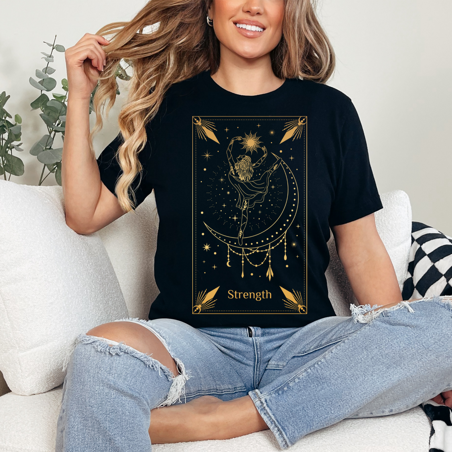 Strength Tarot Card Shirt, Strength Tarot Card Tee, Tarot Card T Shirt, Celestial Shirt, Mystical Shirt, Spiritual Shirt, Witch Shirt