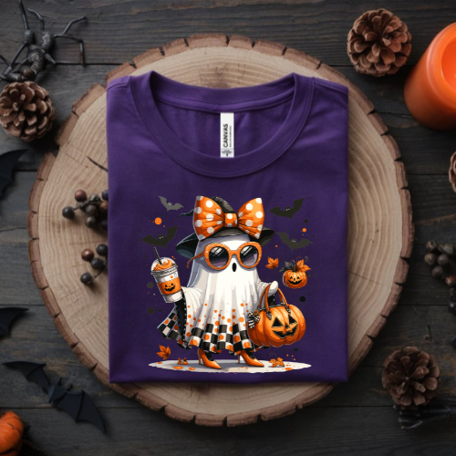 Boojee Halloween Pumpkin Ghost Sweatshirt, Cozy Fall Apparel, Unisex Crewneck, Unique Halloween Gift, Casual Sweatshirt for Celebrations