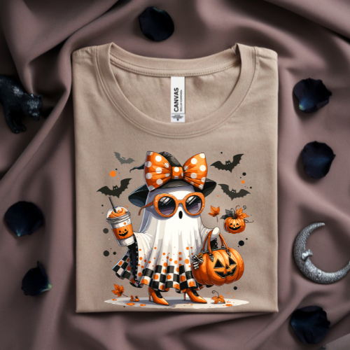 Boojee Halloween Pumpkin Ghost Sweatshirt, Cozy Fall Apparel, Unisex Crewneck, Unique Halloween Gift, Casual Sweatshirt for Celebrations