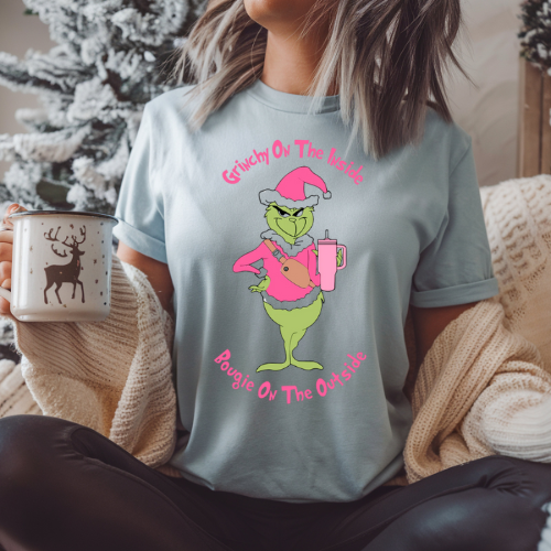Grinchy On The Inside Holiday Sweatshirt — Funny Grinch Christmas Crewneck, Boojie Grinch Shirt
