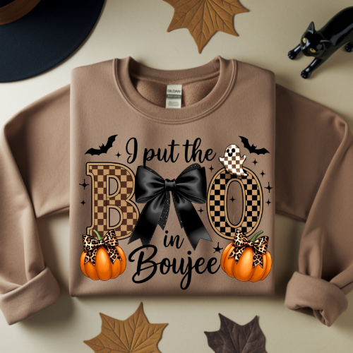 Boo in Boujee Crewneck Sweatshirt - Fun Halloween Apparel for Celebrations
