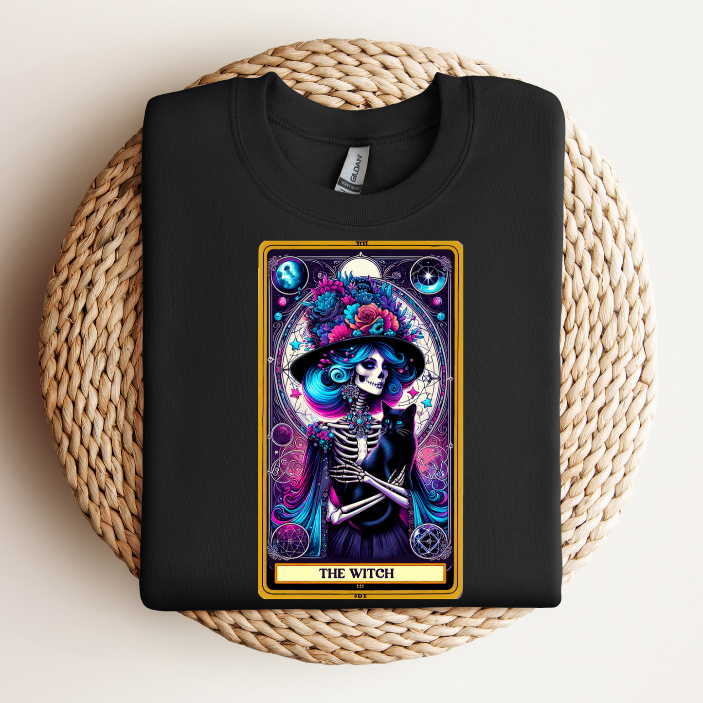 The Witch Graphic Unisex Jersey Tee - Spiritual & Mystical Aesthetic, The Witch Tarot Card Shirt, Witch Halloween Shirt, Magical Wiccan Pagan Clothes