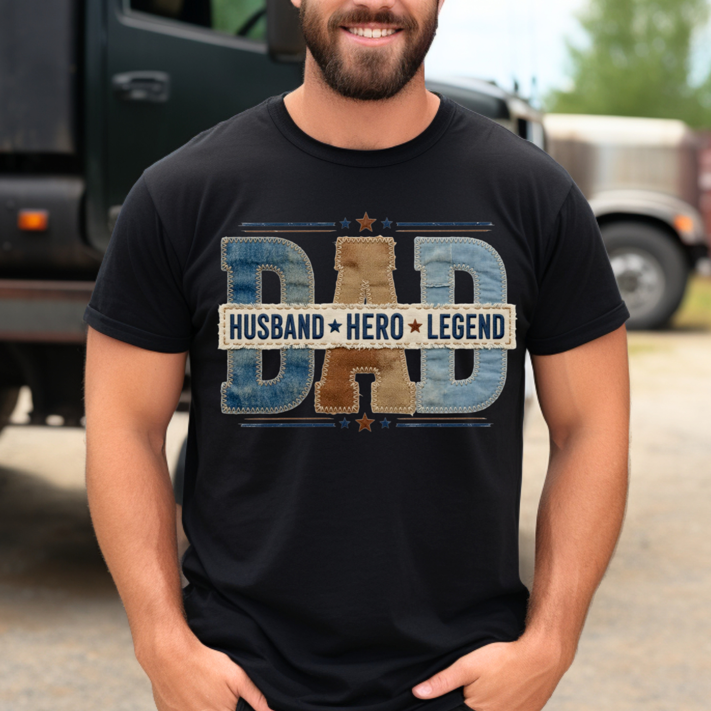 Dad — Husband • Hero • Legend Vintage Graphic T-Shirt