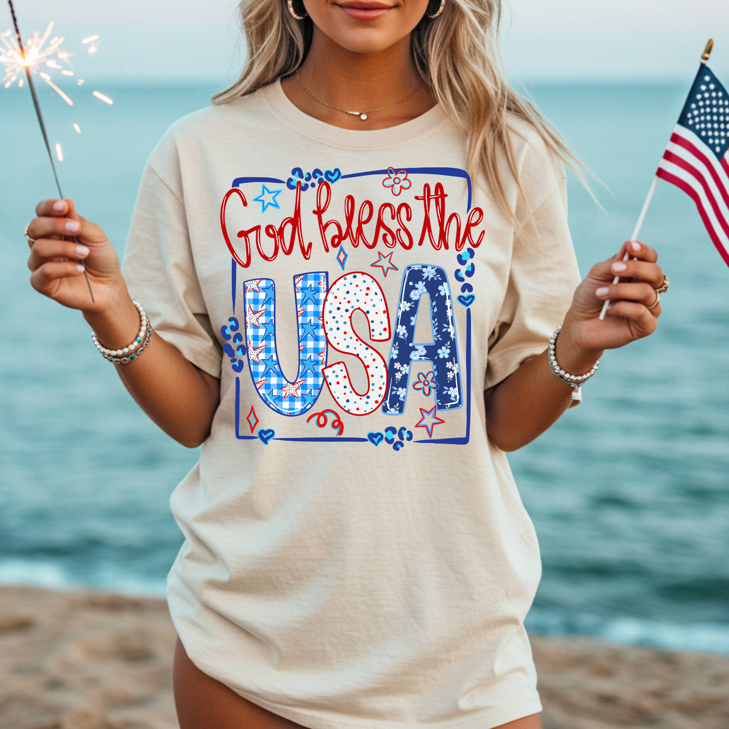 God Bless the USA T-Shirt — Patriotic 4th of July Tee