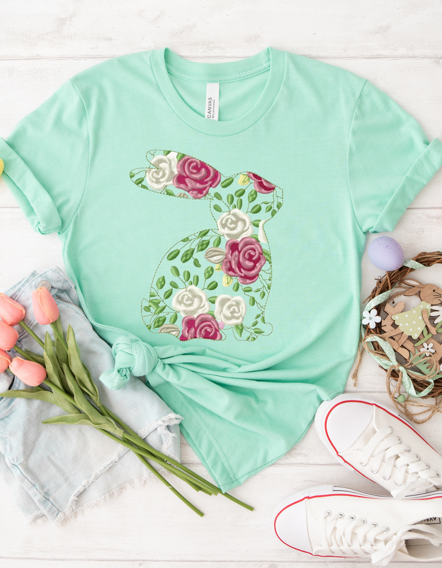 Floral Rabbit T-Shirt | Unisex Garment-Dyed Tee | Spring Fashion, Easter Gift, Floral Lover Shirt, Cute Animal Apparel, [...]