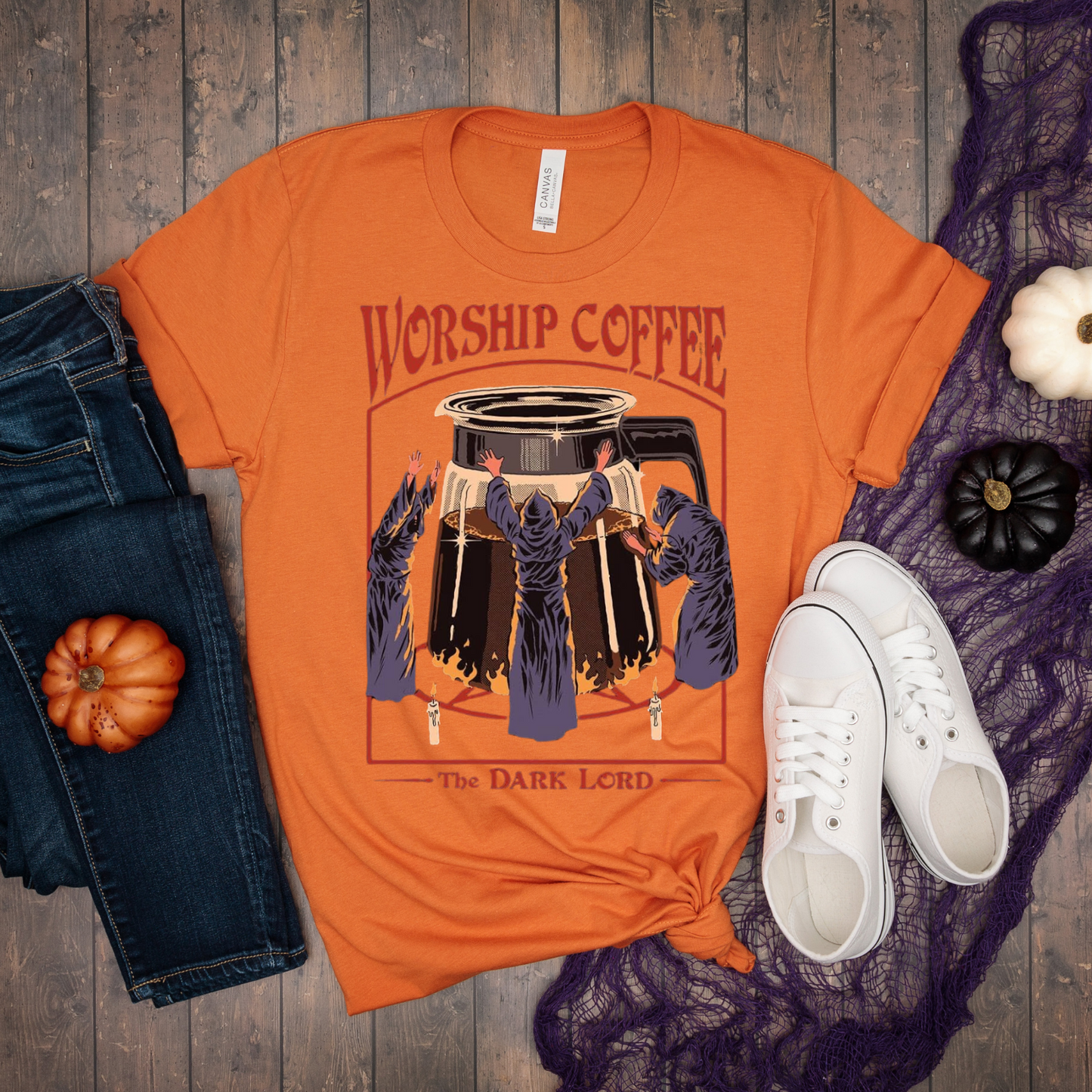 Worship Coffee Witchy Shirt, Coffee Witch Shirt, Cult Witch Shirt, Coffee Lover Shirt, Coffee shirt, Cult tshirt, Halloween shirt