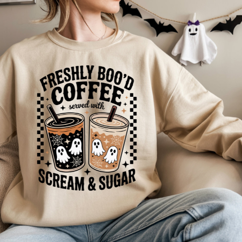 Halloween Coffee Ghosts Sweatshirt, Cozy Fall Crewneck, Unisex Sweatshirt, Spooky Apparel, Cute Halloween Gift, Trick or Treat Fashion