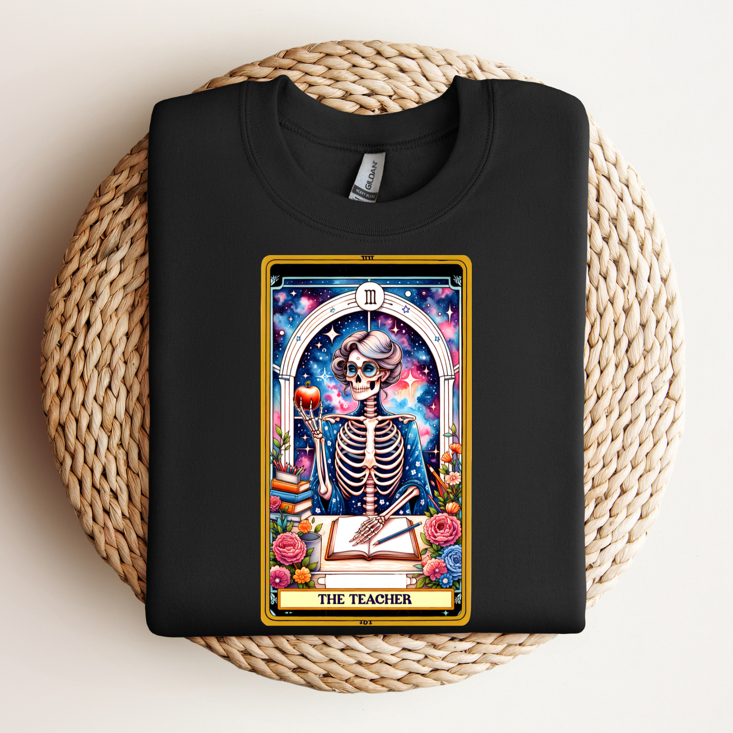 The Teacher Skeleton Graphic Tee -The Teacher Tarot Card T-Shirt, Funny Teacher Sweatshirt, Tarot Card Hoodie, Back to School Shirt For Teacher, Skeleton Teacher,Teacher Life