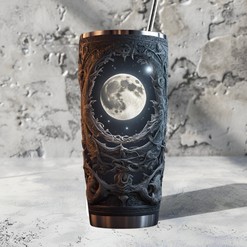 Celestial Moon 20oz Tumbler - Stylish Voyager for Stargazers