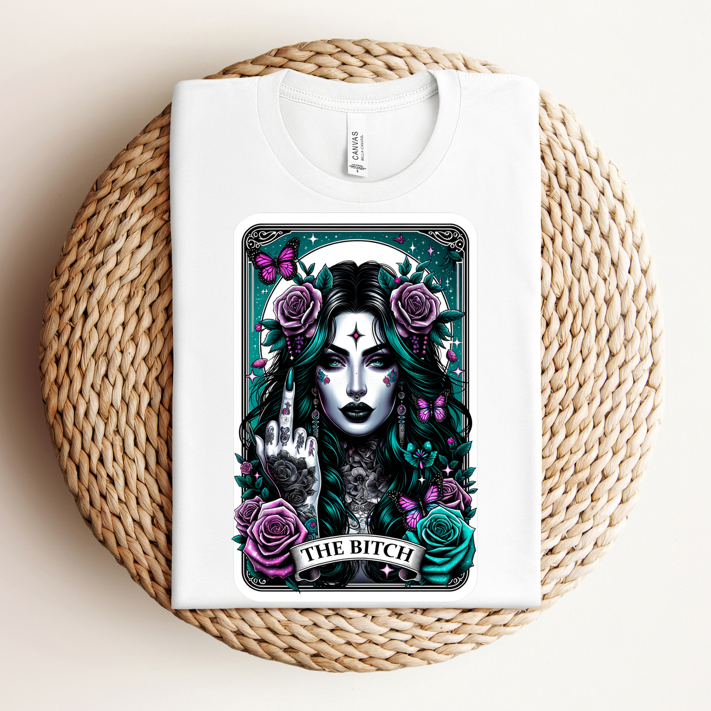 The Bitch Graphic Tee - The Bitch Tarot Card Shirt, Sarcastic Shirt, Tarot Card Shirt, Gift For Her, Trendy Shirt, Tarot Lover Gift, Funny Skull Shirt, Witch Shirt