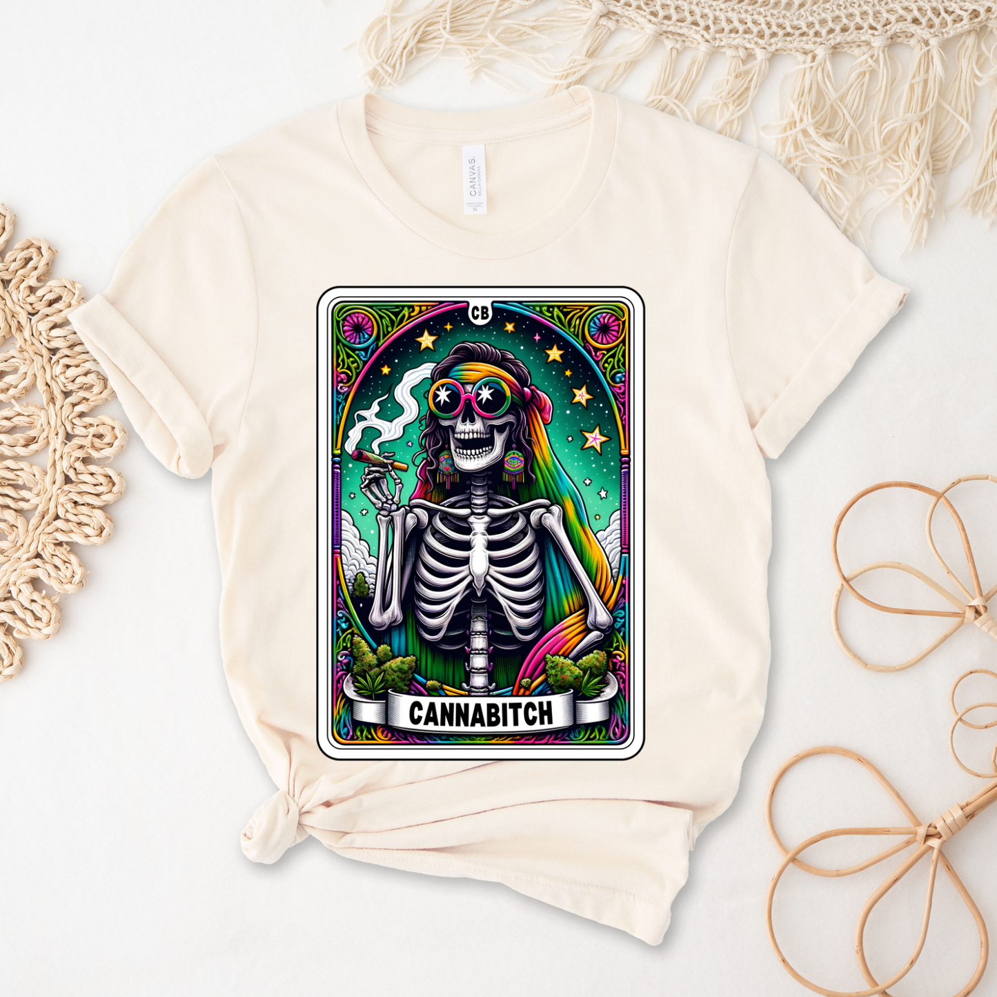 Cannabitch Tarot Card Shirt, Cannabis Tarot Card Shirt, 420 Tarot Card Shirt, Celestial Shirt, Mystical Shirt