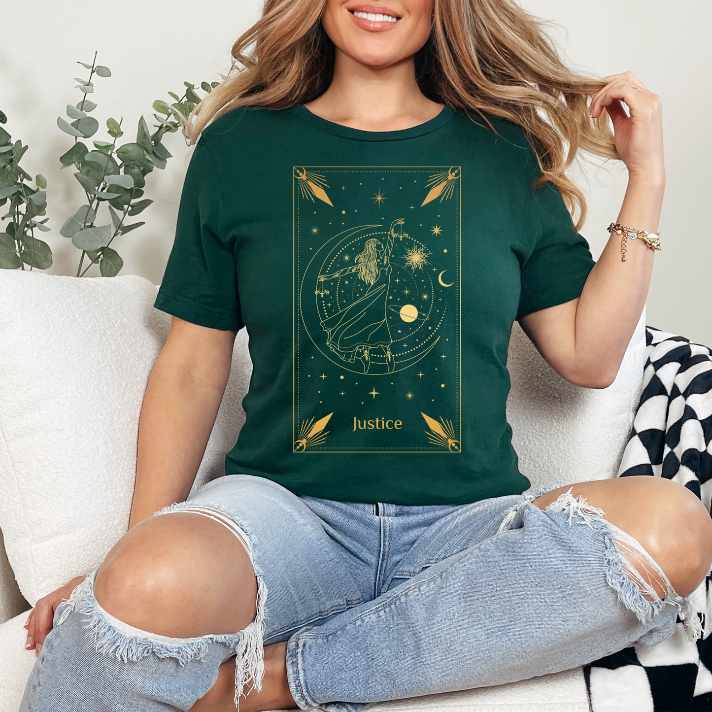 Justice Tarot Card Shirt, Justice Tarot Card Tee, Tarot Card Shirt, Celestial Shirt, Mystical Shirt, Spiritual Shirt, Witchy Shirt