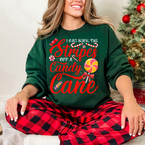 Funny Candy Cane Sweatshirt, Christmas Gift Sweatshirt, Holiday Crewneck, Cute Sweatshirt, Unisex Festive Apparel