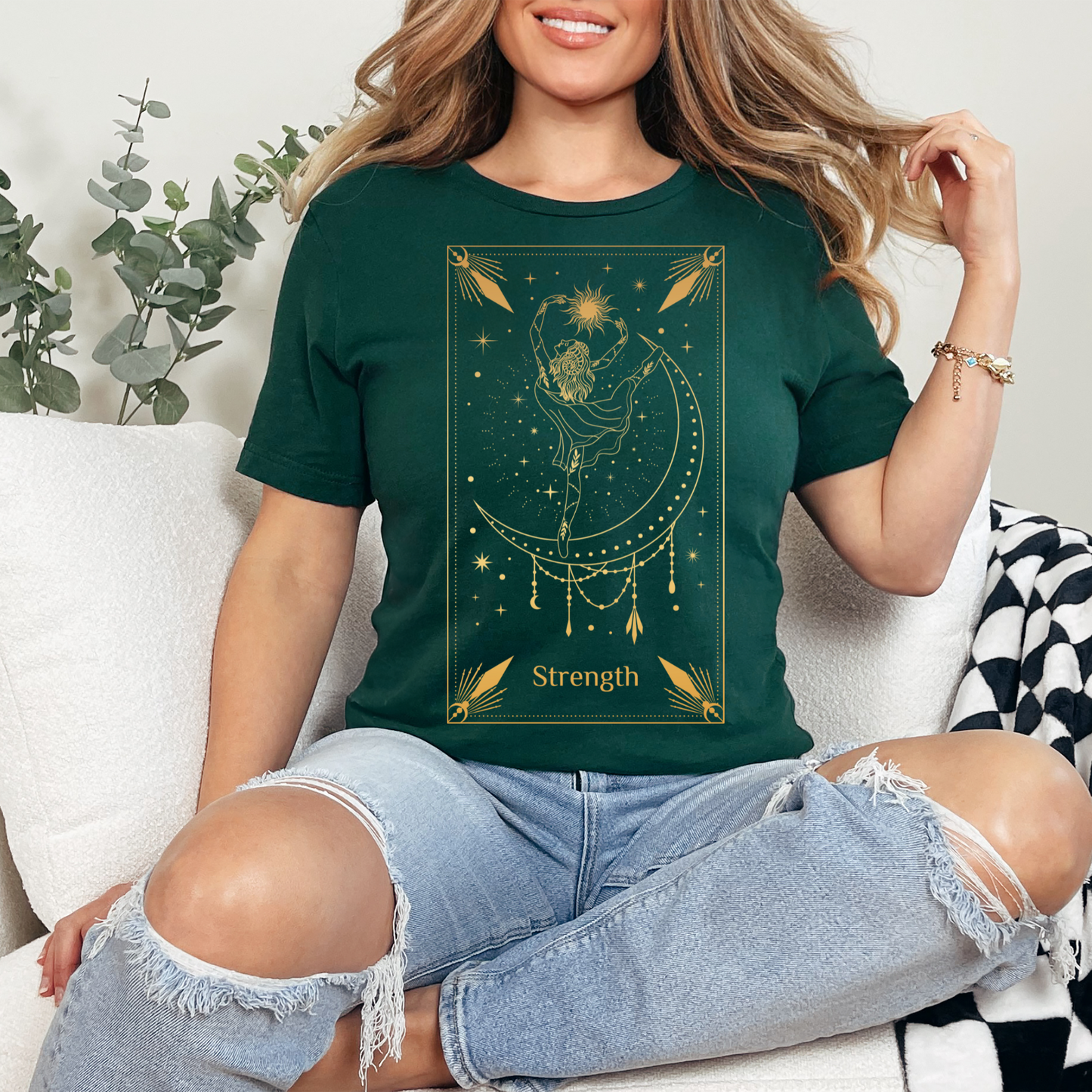 Strength Tarot Card Shirt, Strength Tarot Card Tee, Tarot Card T Shirt, Celestial Shirt, Mystical Shirt, Spiritual Shirt, Witch Shirt