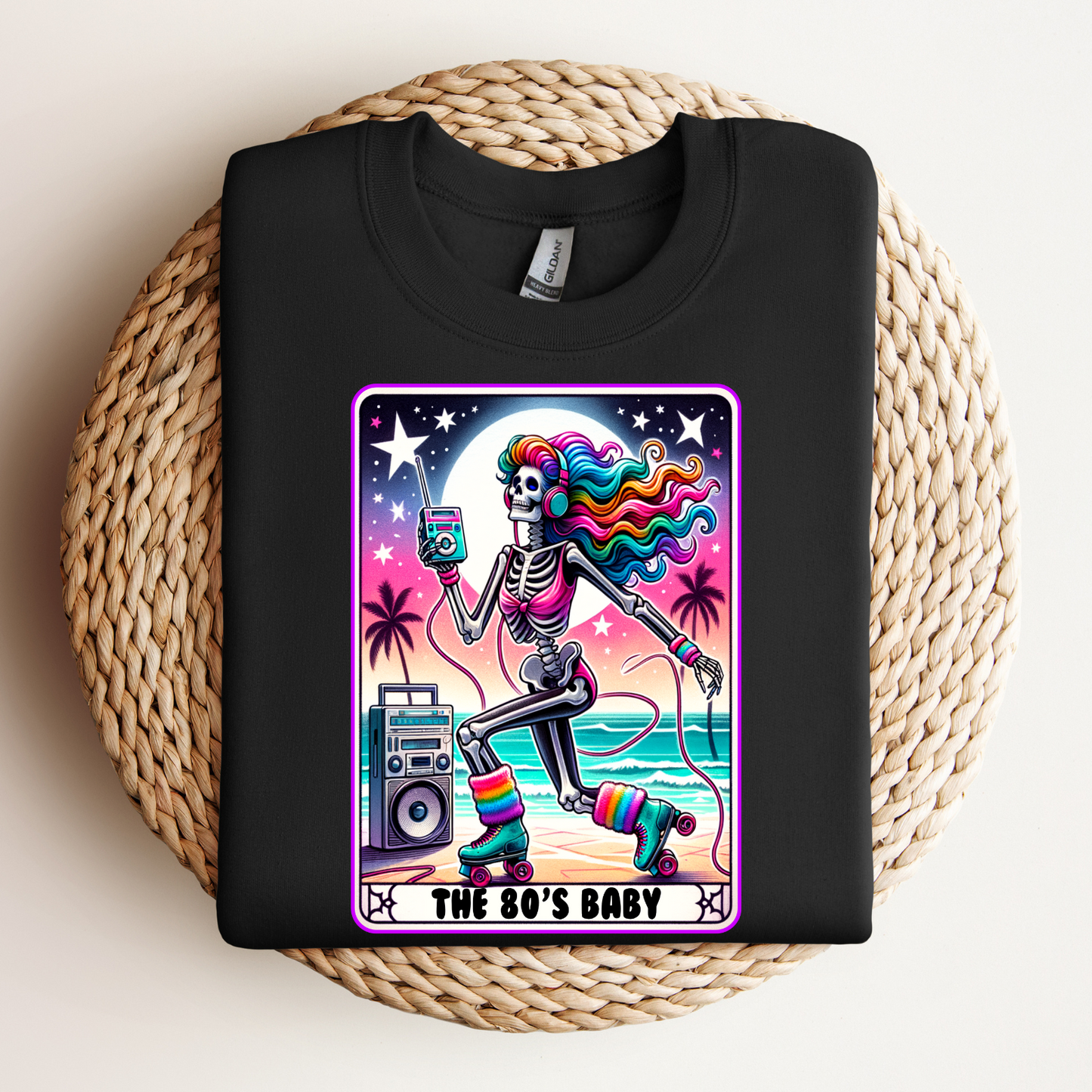 The 80's Baby Tarot Card Shirt, Tarot Card T, Skeleton Mom T-shirt, Celestial Mama Shirt, Witchy Vibes Tee, 80's Tee, Vintage Gift For Mom