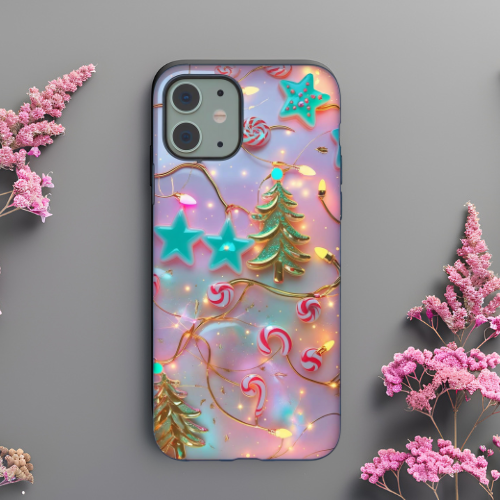 Christmas-Themed Phone Case, Holiday Decor, Festive Accessories, Gift for Her, Winter Wonderland, Tough Cases