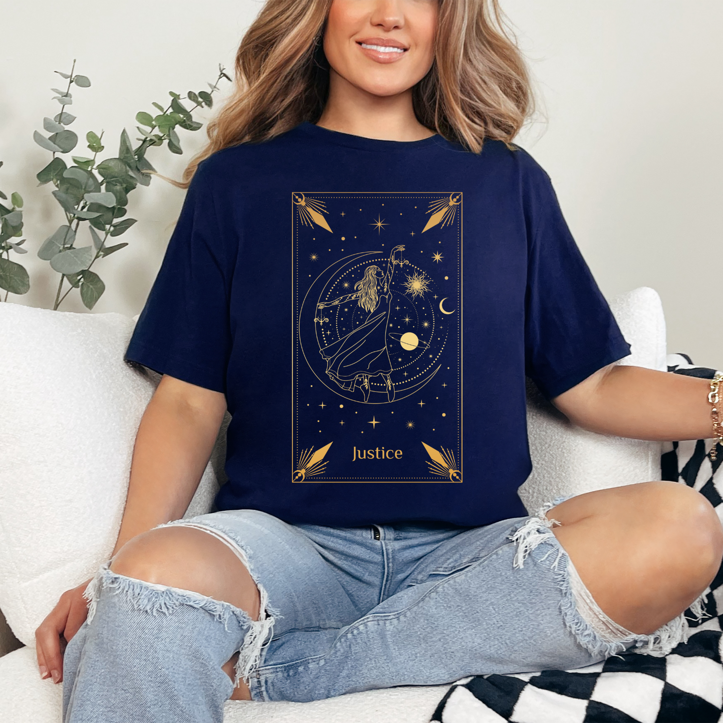 Justice Tarot Card Shirt, Justice Tarot Card Tee, Tarot Card Shirt, Celestial Shirt, Mystical Shirt, Spiritual Shirt, Witchy Shirt