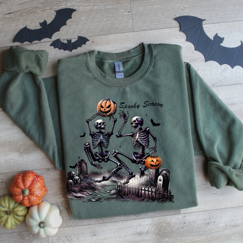Spooky Season Skeleton Sweatshirt - Unisex Heavy Blend Crewneck