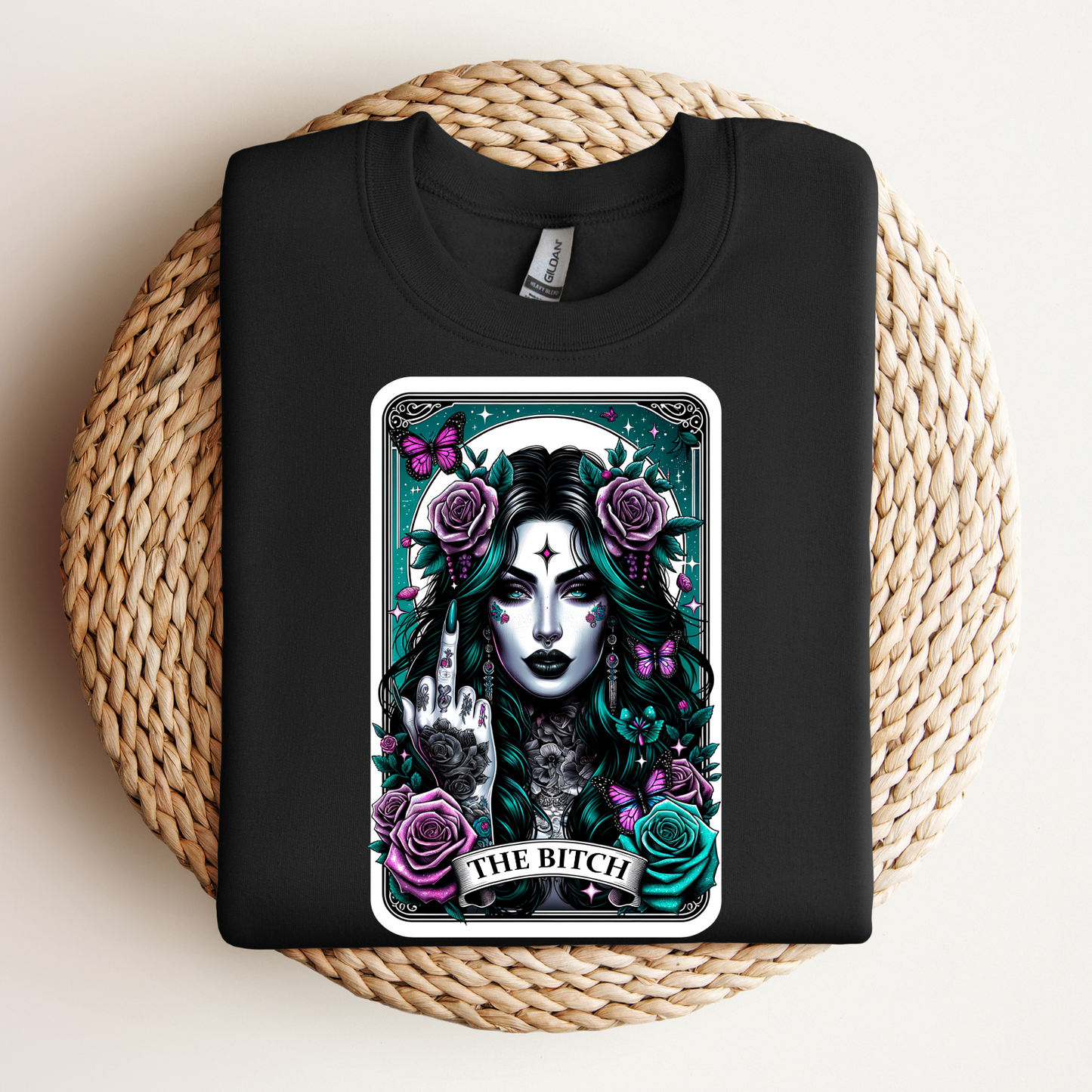 The Bitch Graphic Tee - The Bitch Tarot Card Shirt, Sarcastic Shirt, Tarot Card Shirt, Gift For Her, Trendy Shirt, Tarot Lover Gift, Funny Skull Shirt, Witch Shirt