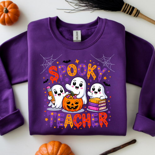 Halloween Teacher Sweatshirt, Funny Teacher Gift, Spooky Crewneck, Fall Apparel, Halloween Costume, Cozy Spirit Wear