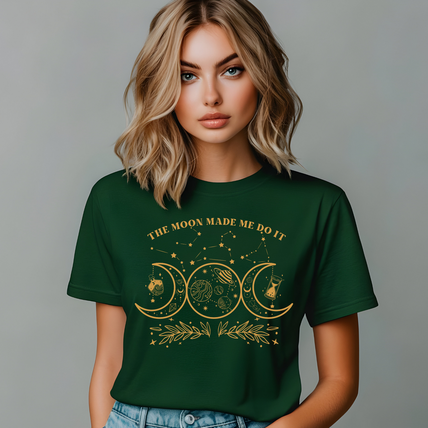Moon Phase Graphic Tee - THE MOON MADE ME DO IT, Celestial Shirt