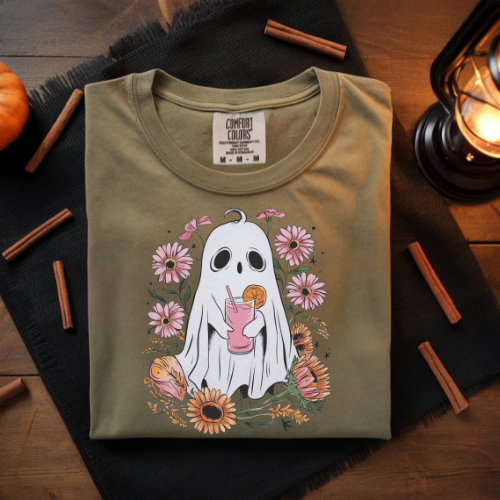 Floral Ghost Sweatshirt, Ghosty Flower Shirt, Halloween Sweatshirt