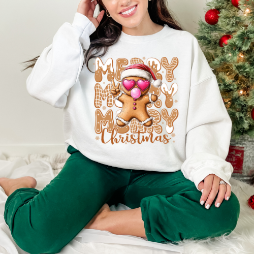 Festive Gingerbread Sweatshirt, Holiday Apparel, Christmas Gift, Cozy Crewneck, Unisex Sweatshirt, Winter Wear