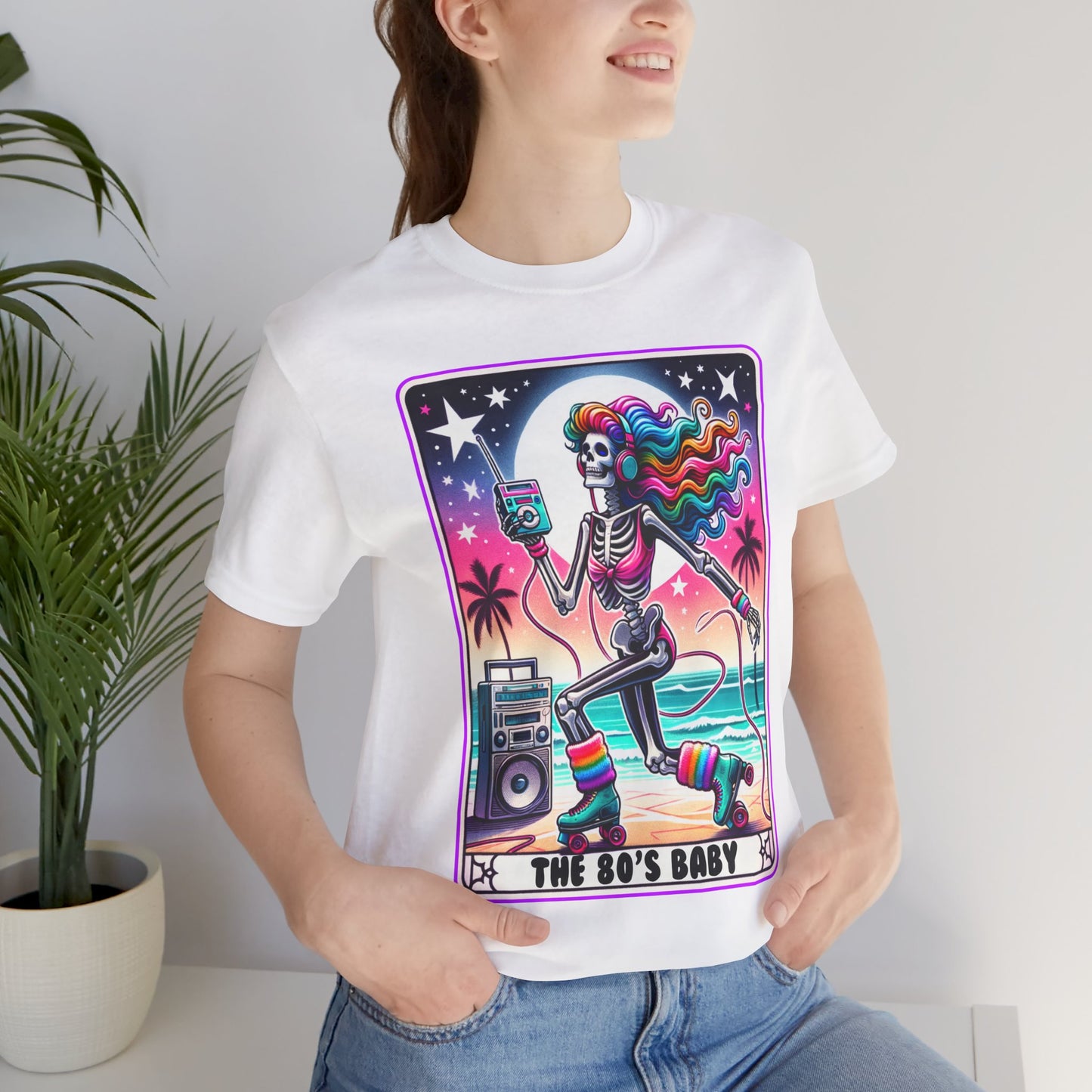 The 80's Baby Tarot Card Shirt, Tarot Card T, Skeleton Mom T-shirt, Celestial Mama Shirt, Witchy Vibes Tee, 80's Tee, Vintage Gift For Mom