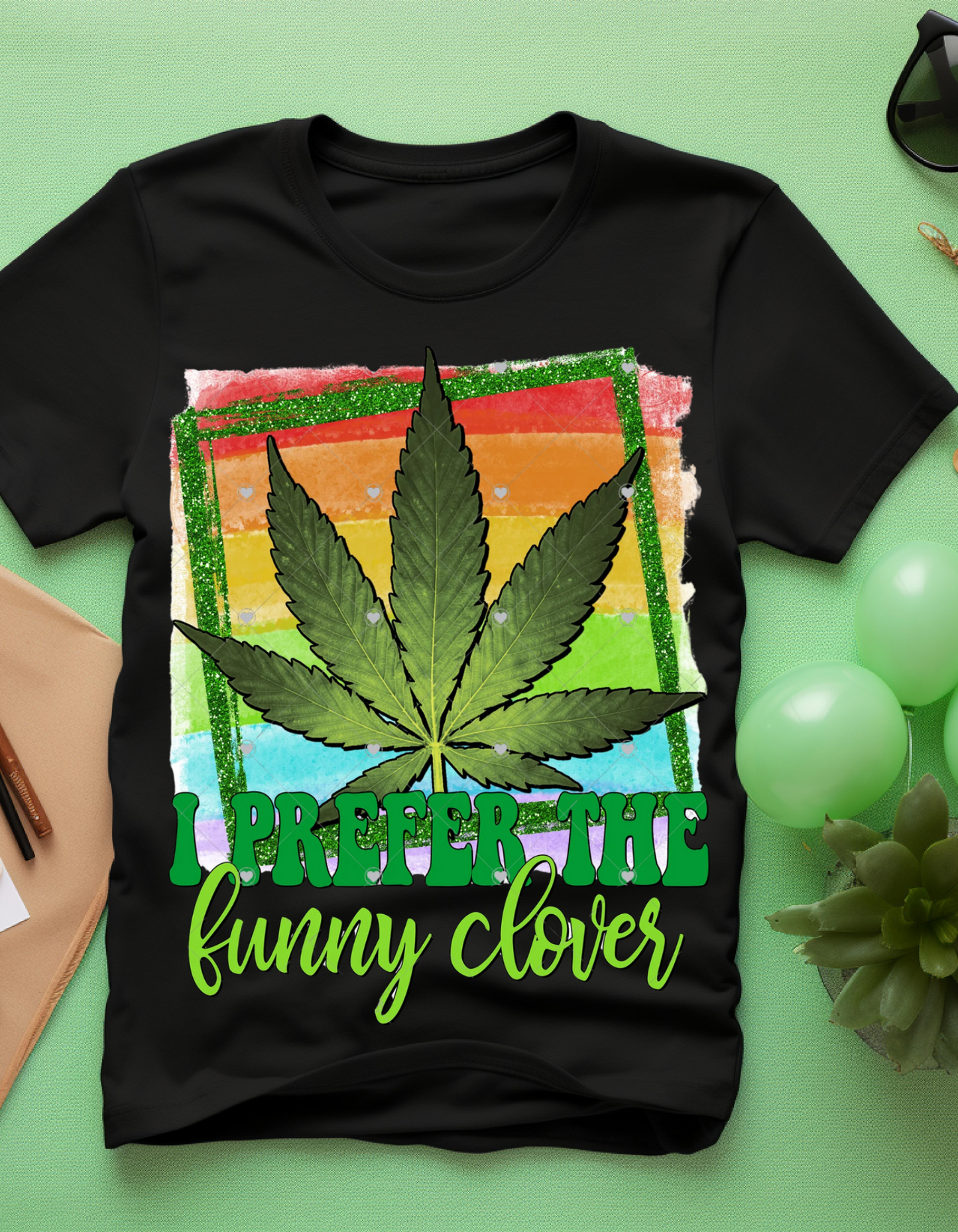 Funny Clover Cannabis T-Shirt, Unisex Leaf Tee, Stoner Humor Apparel, Gift for Cannabis Lovers, 420 Celebration Shirt