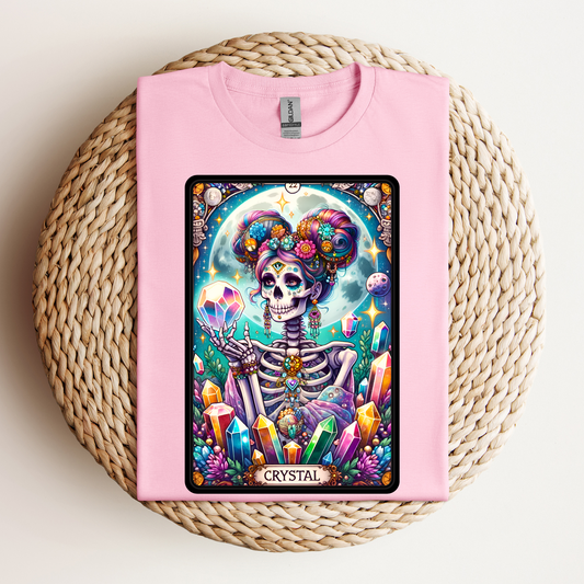 Crystal Skeleton Unisex Jersey Tee - Crystal Tarot Card Shirt, Crystal Shirt, Tarot Card Shirt,