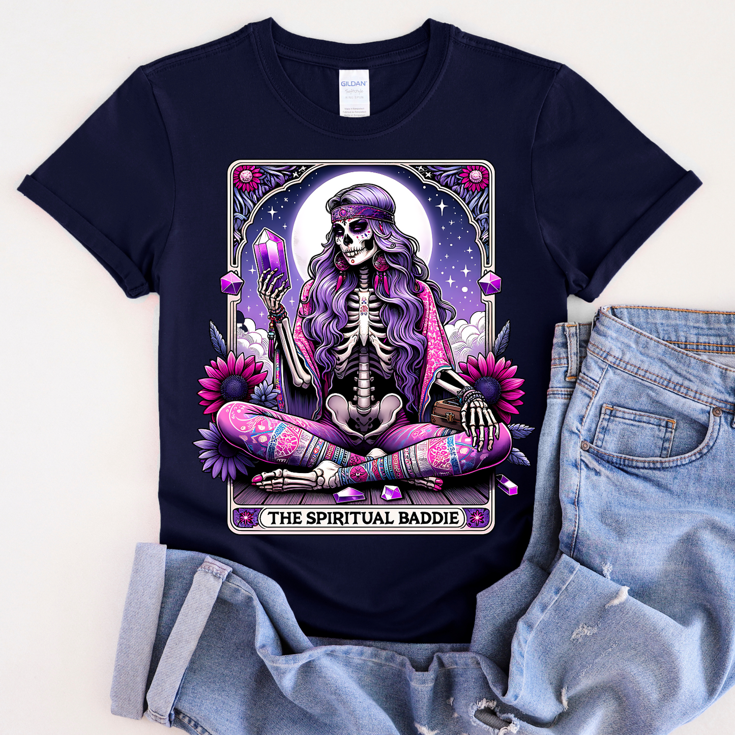 The Spiritual Baddie Unisex Jersey Tee - Boho Chic Design for Spirit Seekers, Spiritual Baddie Tarot Card Shirt, Spiritual Baddie Shirt