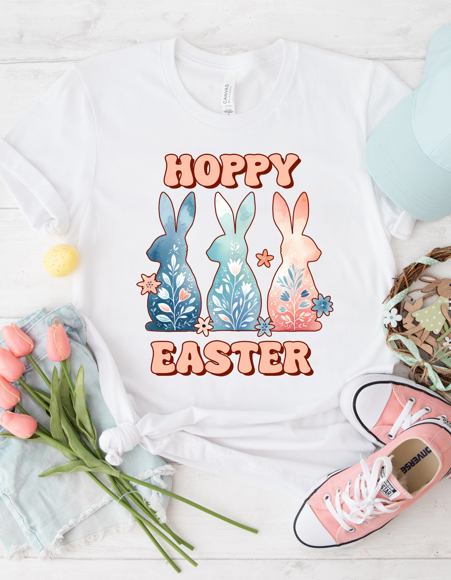 Hoppy Easter T-Shirt, Festive Bunny Tee, Spring Celebration Top, Unisex Holiday Apparel, Cute Easter Gift, Comfortable Casual Wear