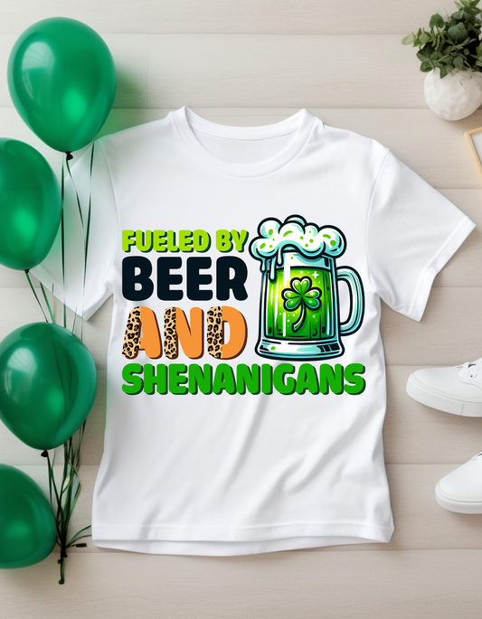 St. Patrick's Day Beer Shenanigans T-Shirt, Unisex Softstyle Tee, Funny Irish Shirt, Party Attire, Gift for Beer Lovers, Casual Wear