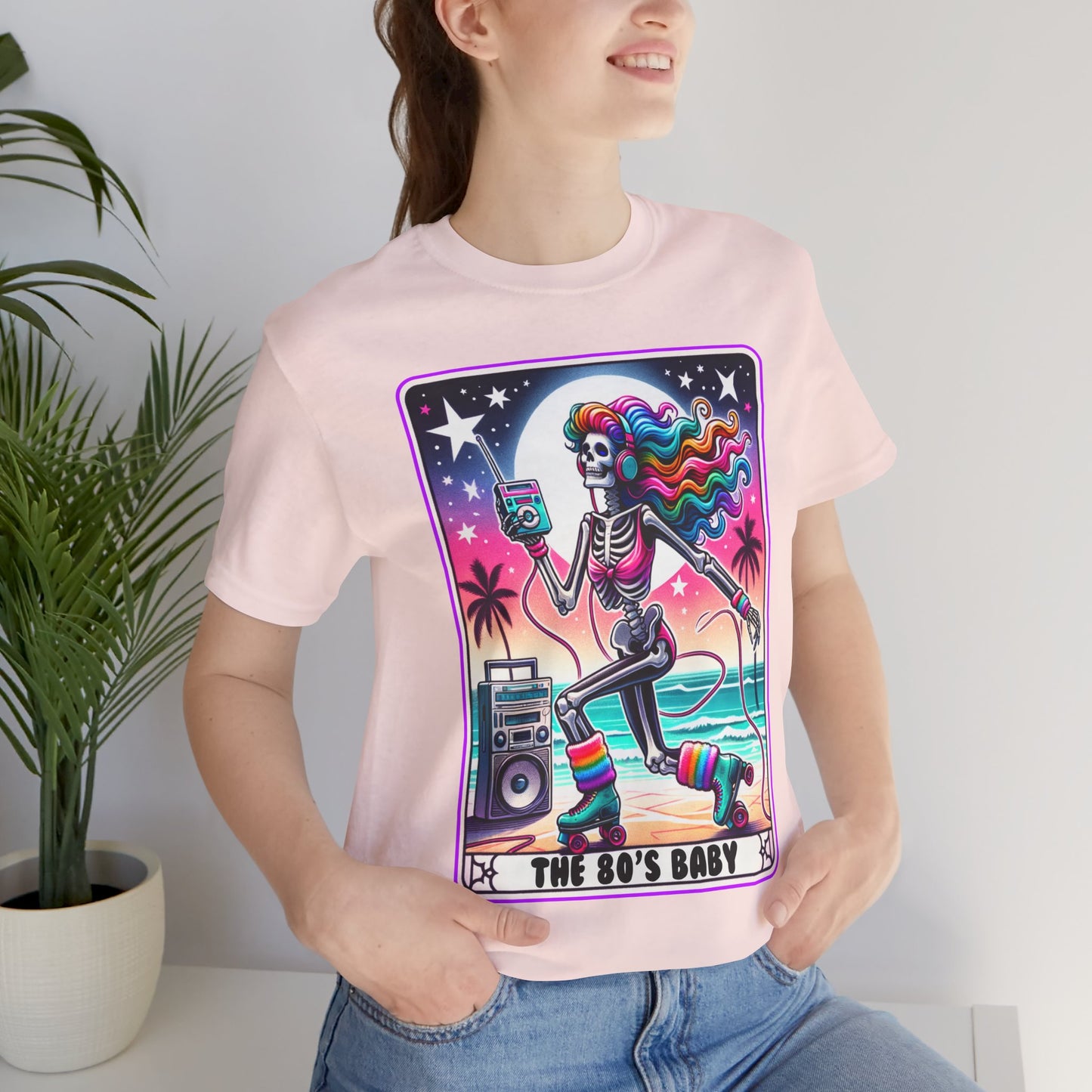 The 80's Baby Tarot Card Shirt, Tarot Card T, Skeleton Mom T-shirt, Celestial Mama Shirt, Witchy Vibes Tee, 80's Tee, Vintage Gift For Mom