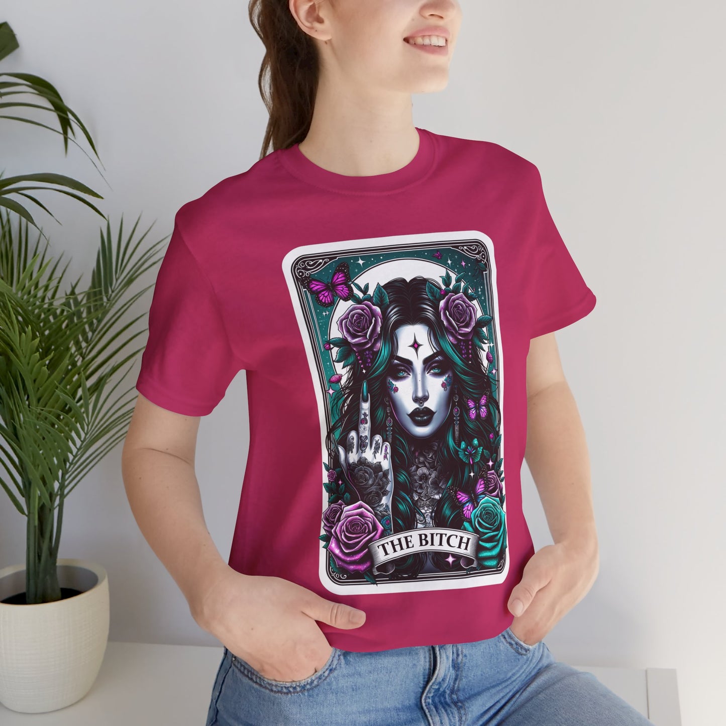 The Bitch Graphic Tee - The Bitch Tarot Card Shirt, Sarcastic Shirt, Tarot Card Shirt, Gift For Her, Trendy Shirt, Tarot Lover Gift, Funny Skull Shirt, Witch Shirt