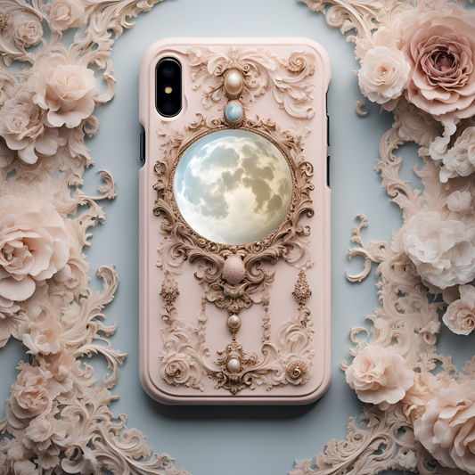 Elegant Moonlit Phone Case - Tough Cases with Gothic Design, Celestial Moon Phone Case for iPhone, Samsung, and Google Pixel