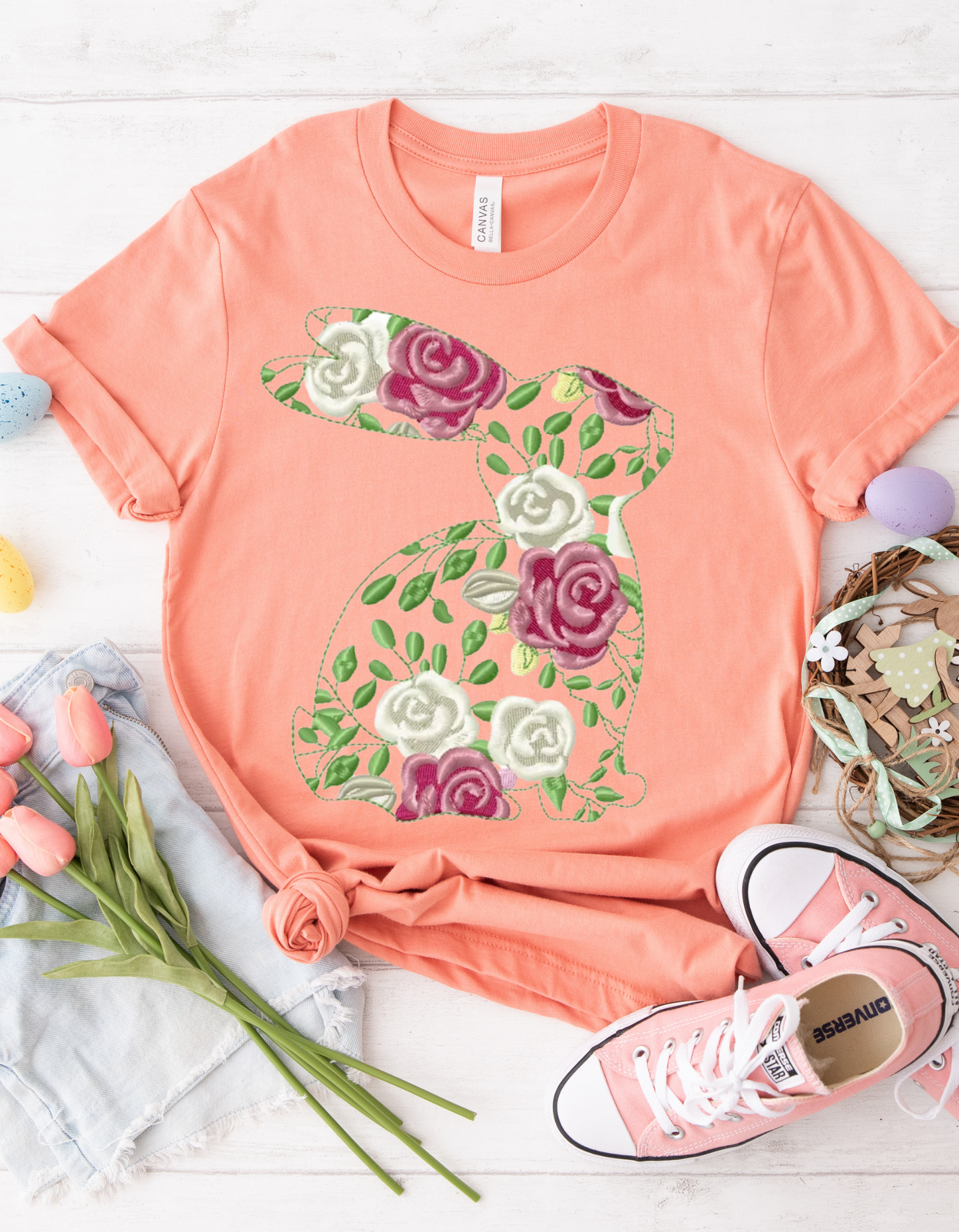 Floral Rabbit T-Shirt | Unisex Garment-Dyed Tee | Spring Fashion, Easter Gift, Floral Lover Shirt, Cute Animal Apparel, [...]