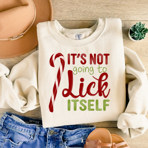 Funny Holiday T-Shirt - "It’s Not Going to Lick Itself" - Christmas Apparel, Unisex Shirt, Gift for Him/Her, Seasonal Humor