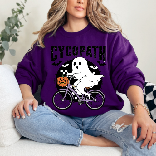 Cycopath Ghost Halloween Crewneck Sweatshirt, Funny Ghost Halloween Sweatshirt, Adult Humor Halloween Sweatshirt