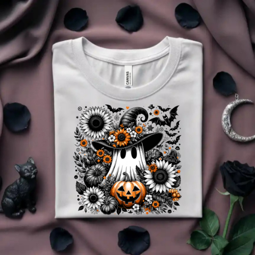 Halloween Ghost Sweatshirt, Unisex Crewneck, Spooky Fall Apparel, Pumpkin Design, Cozy Seasonal Outfit