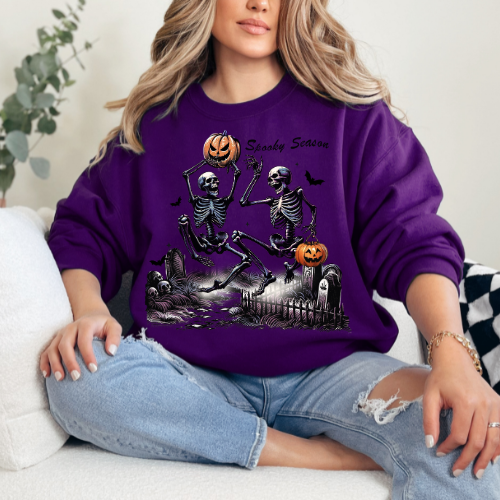 Spooky Season Skeleton Sweatshirt - Unisex Heavy Blend Crewneck