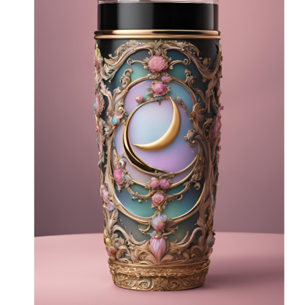 Elegant Floral Moon Design 20oz Tumbler - Perfect Gift for Nature Lovers & Celebrations, Elegant Celestial Crescent Moon Tumbler