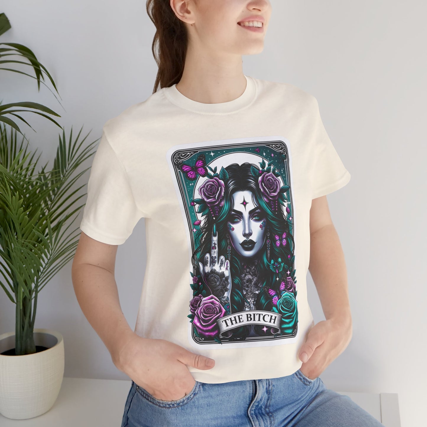 The Bitch Graphic Tee - The Bitch Tarot Card Shirt, Sarcastic Shirt, Tarot Card Shirt, Gift For Her, Trendy Shirt, Tarot Lover Gift, Funny Skull Shirt, Witch Shirt