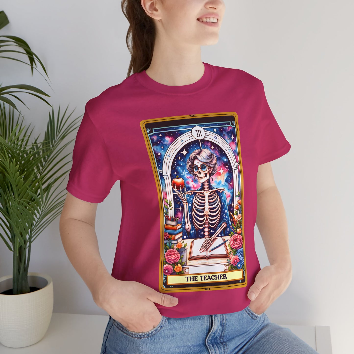 The Teacher Skeleton Graphic Tee -The Teacher Tarot Card T-Shirt, Funny Teacher Sweatshirt, Tarot Card Hoodie, Back to School Shirt For Teacher, Skeleton Teacher,Teacher Life