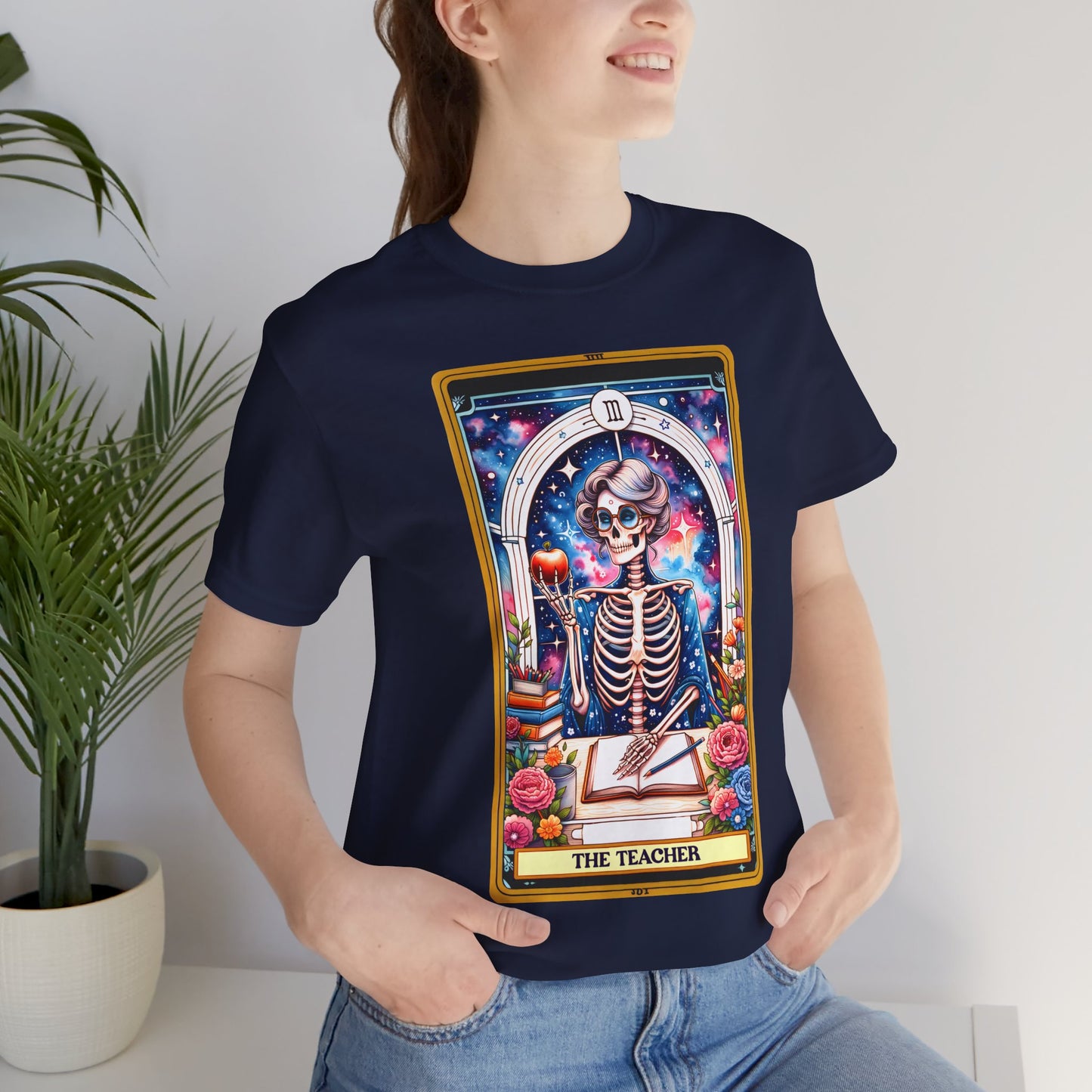 The Teacher Skeleton Graphic Tee -The Teacher Tarot Card T-Shirt, Funny Teacher Sweatshirt, Tarot Card Hoodie, Back to School Shirt For Teacher, Skeleton Teacher,Teacher Life